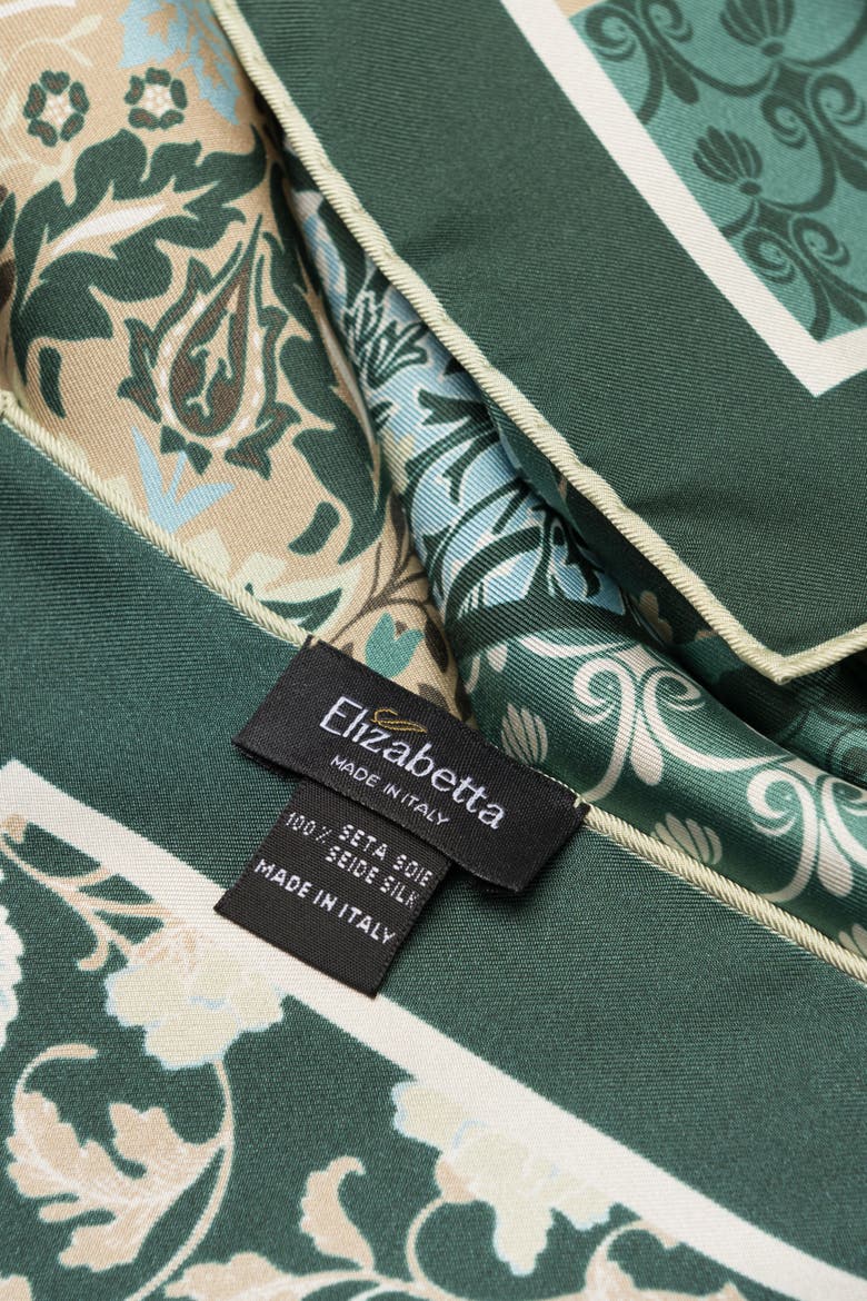 Napoli - Hand Rolled Silk Neckerchief for Men, Alternate, color, Green and Blue