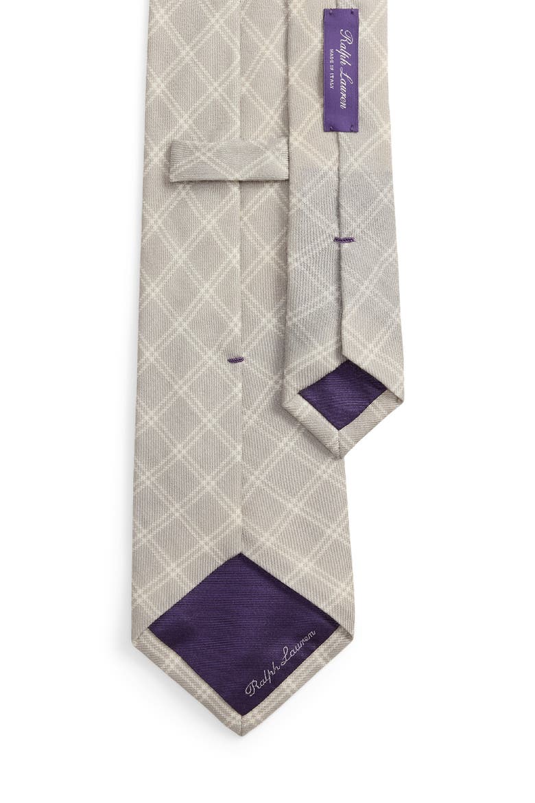 Windowpane Plaid Cashmere & Silk Tie, Alternate, color, GREY