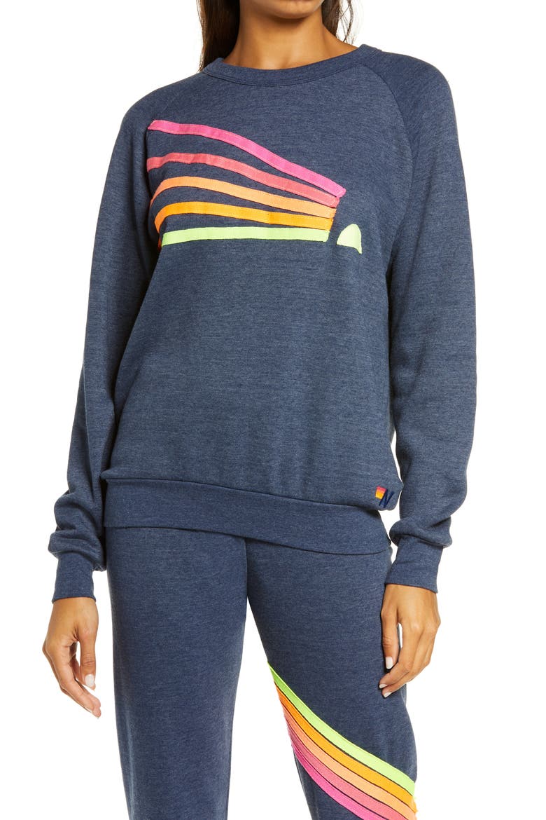 Daydream Sweatshirt, Main, color, HEATHER NAVY/ NEON