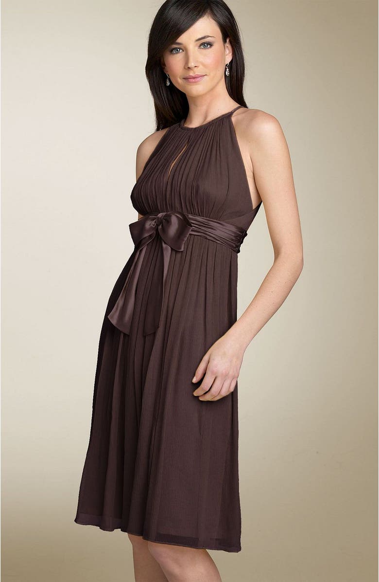 Maggy London Silk Chiffon Halter Dress, Main, color, 