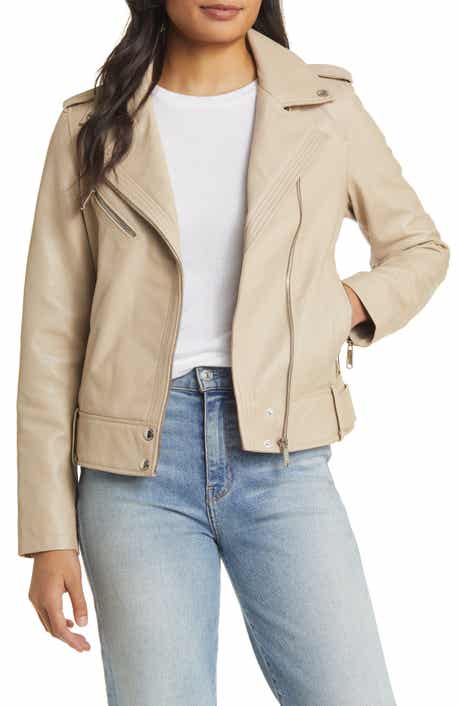 Lambskin Leather Moto Jacket