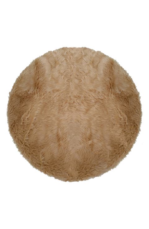 Round Faux Fur Shag Rug