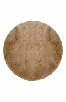R16 HOME Round Faux Fur Shag Rug
