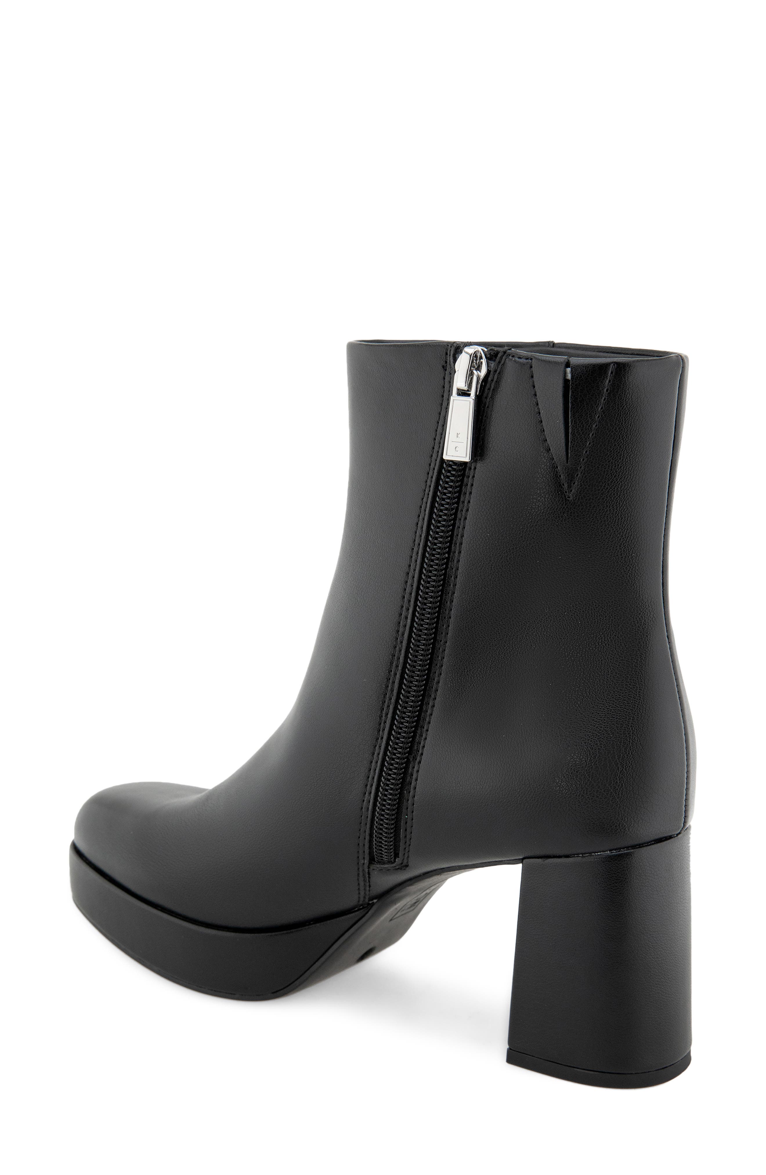 Klooney Faux Leather Platform Bootie, Alternate, color, BLACK