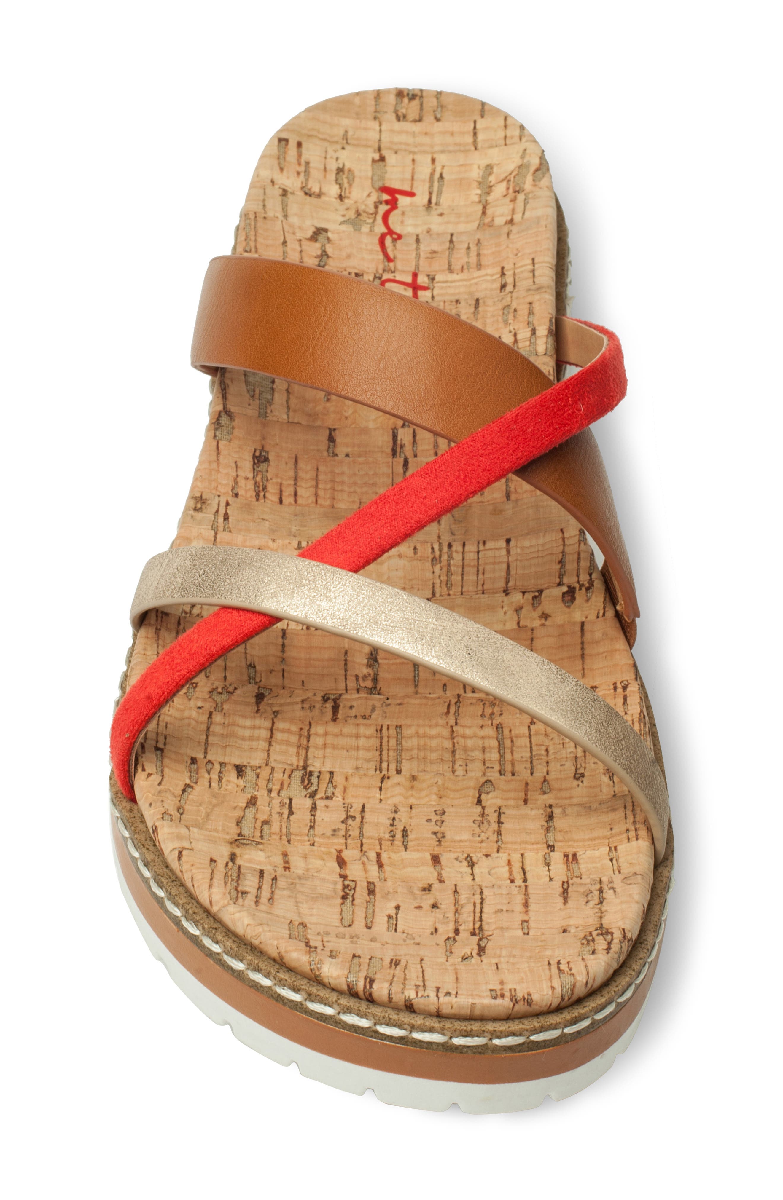 Fallen Platform Sandal, Alternate, color, COGNAC/ PLATINO/ PINK