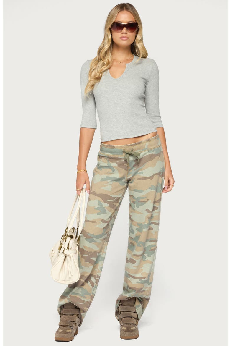 Quila Ribbed Three-Quarter Sleeve Top, Alternate, color, GRAY-MELANGE