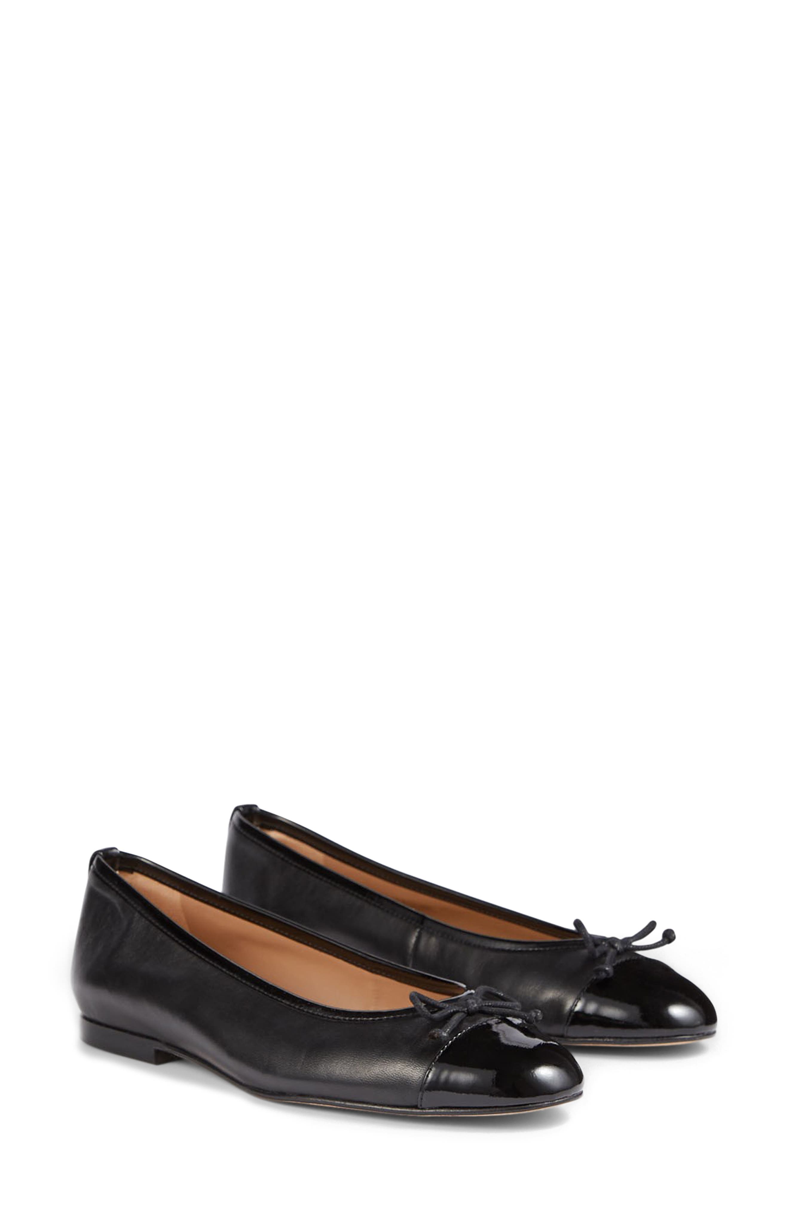 LK Bennett Kara Cap Toe Flat, Main, color, Black