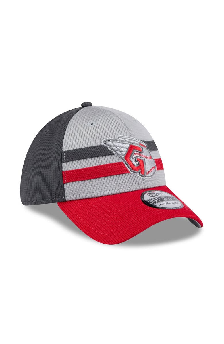 New Era Men's New Era  Gray/Red Cleveland Guardians 2025 Batting Practice 39THIRTY Flex Hat, Alternate, color, 