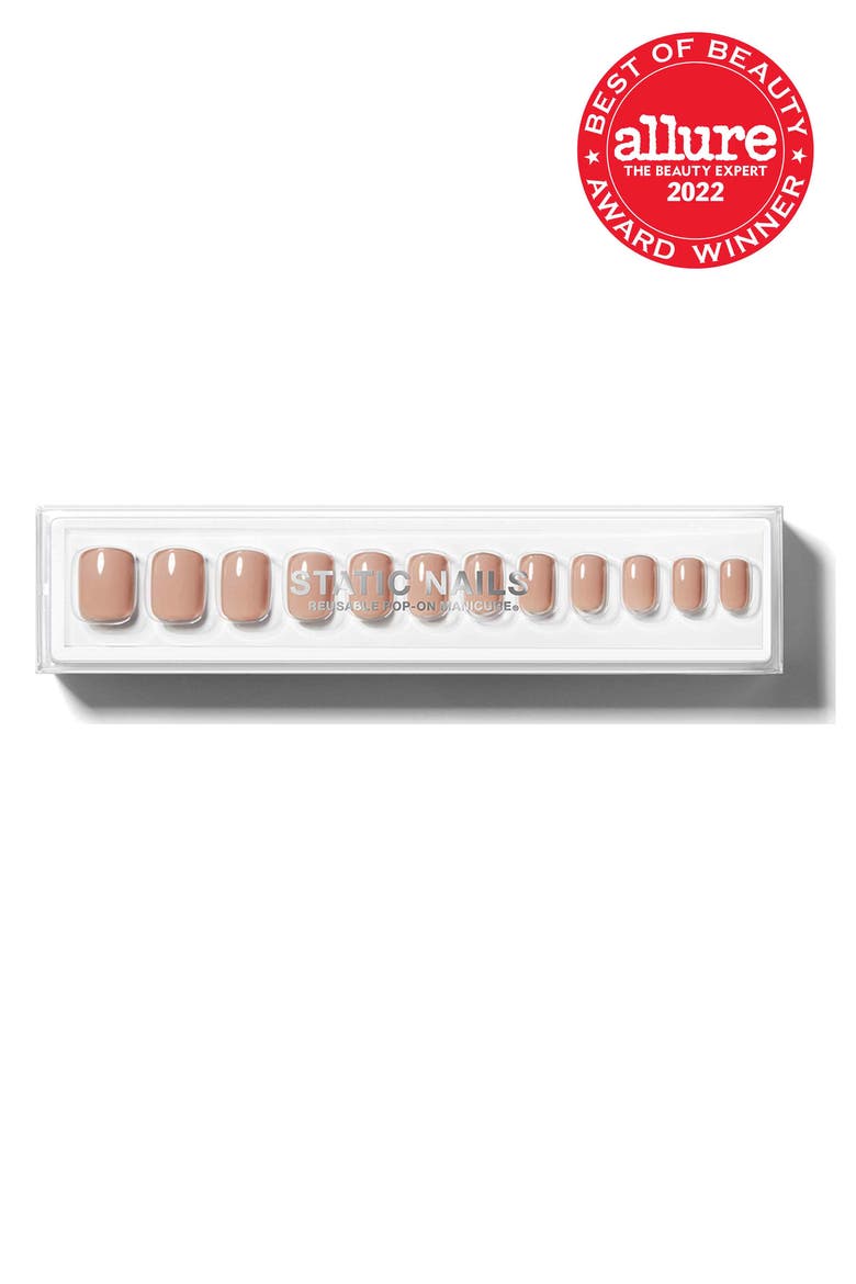 Square Pop-On Reusable Manicure Set, Alternate, color, TOASTED SUGAR