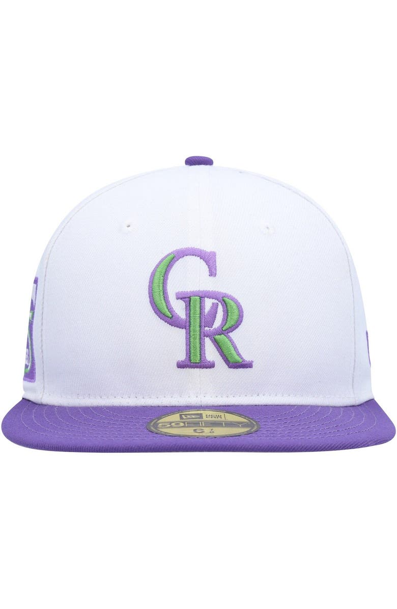 New Era Men's New Era White Colorado Rockies 25th Anniversary Side Patch 59FIFTY Fitted Hat, Alternate, color, 