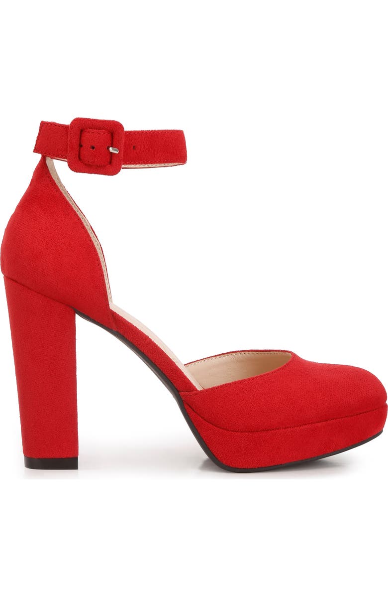 LONDON RAG Inigo Interchangeable Ankle Strap Platform Pump, Alternate, color, Red