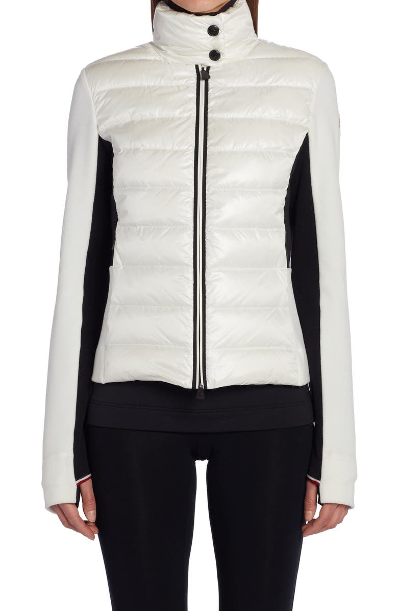 Moncler Grenoble Quilted Down & Knit Cardigan, Alternate, color, 