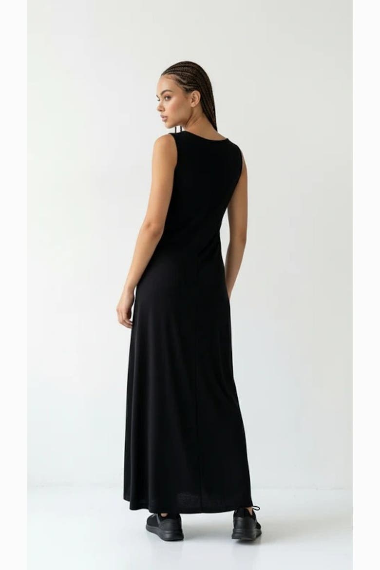 Kalie Boat Neck Modal Maxi Dress, Alternate, color, Black