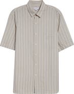 Sunspel Stripe Short Sleeve Button-Up Shirt