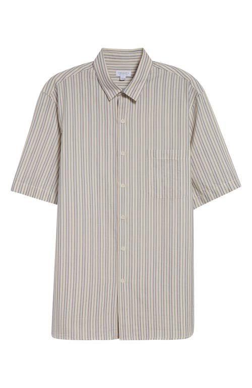 Sunspel Stripe Short Sleeve Button-up Shirt