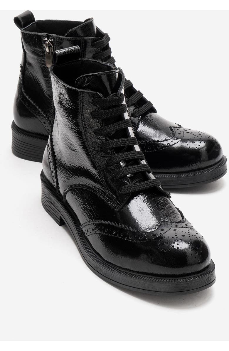 Forever & Always Shoes Nelvy Leather Boot, Main, color, Black Patent