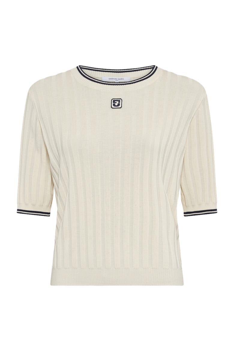 Lyra Short Sleeved Sweater, Alternate, color, Ecru
