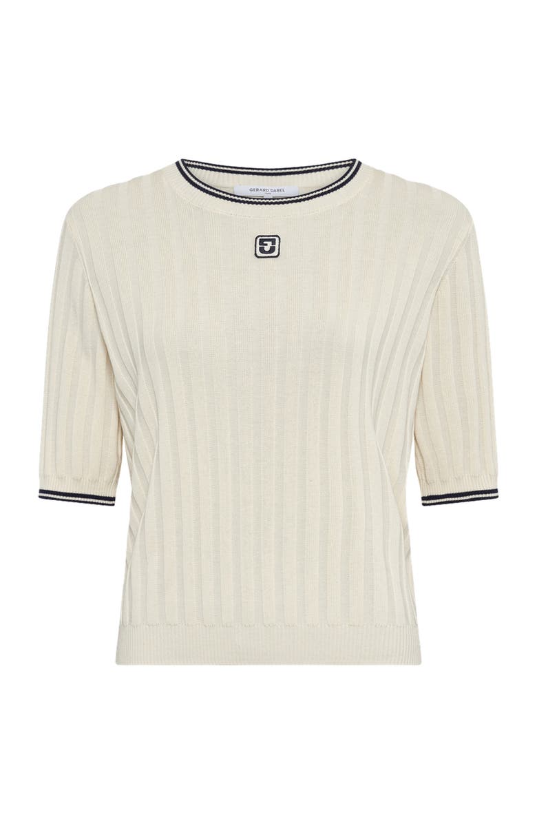 GERARD DAREL Lyra Short Sleeved Sweater, Alternate, color, Ecru