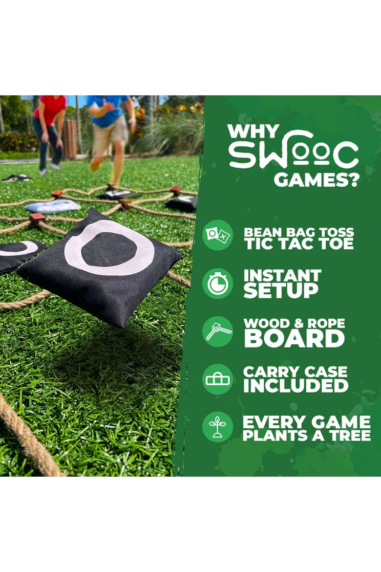 Giant Tic Tac Toe Bean Bag Toss Game, Alternate, color, Black