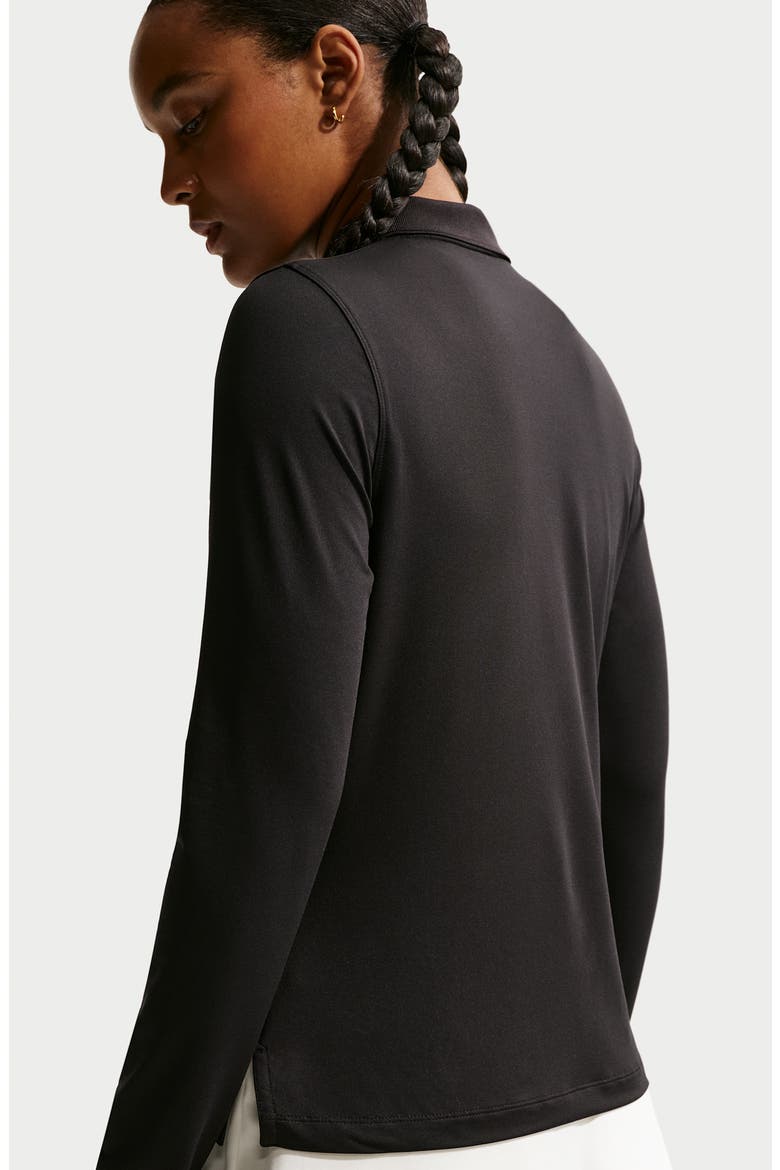 Dri-FIT UV Long Sleeve Golf Polo, Alternate, color, BLACK/ SAIL