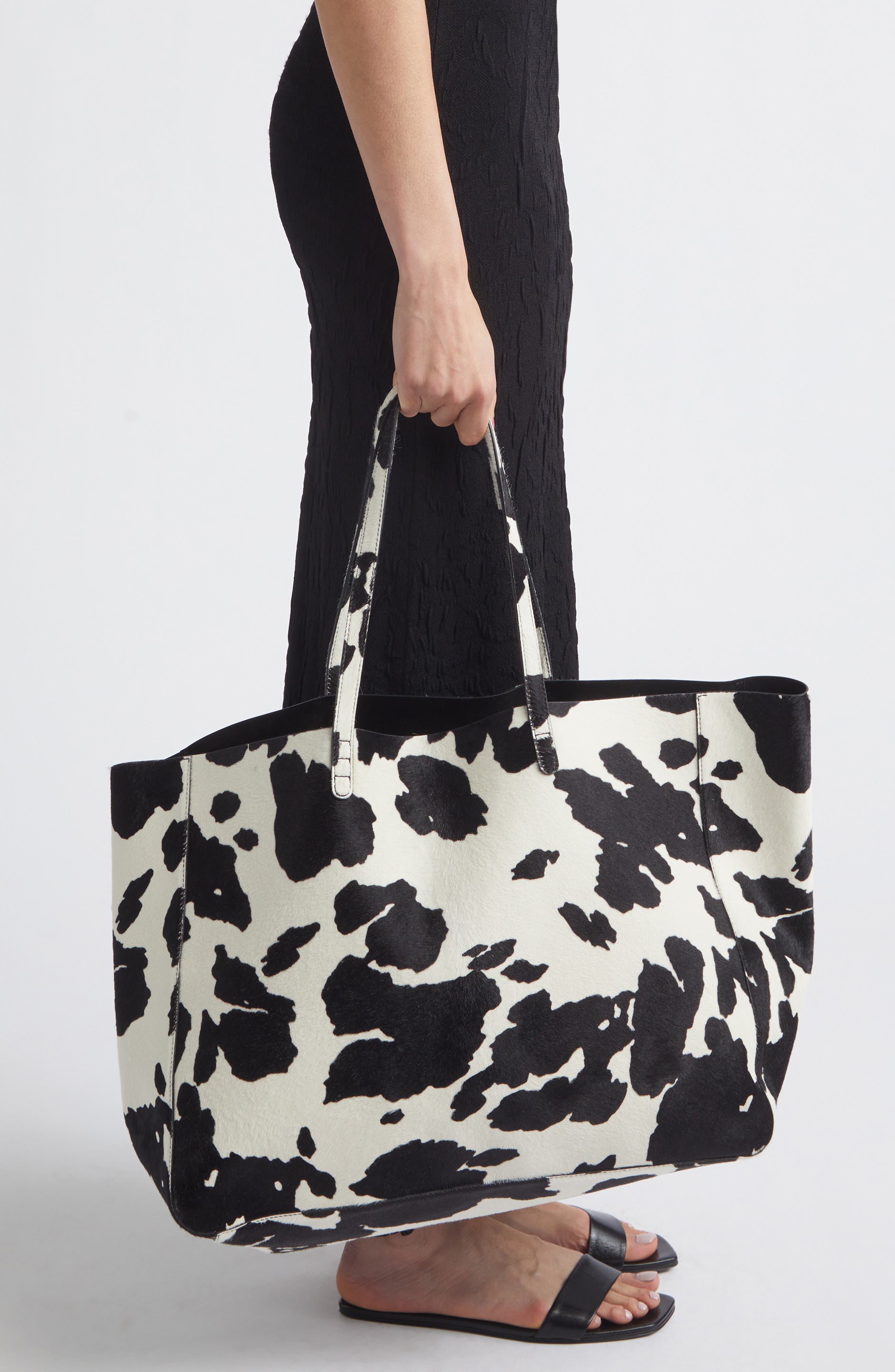 Mansur Gavriel Juno Calf Hair Tote, Alternate, color, Printed Pony Hair