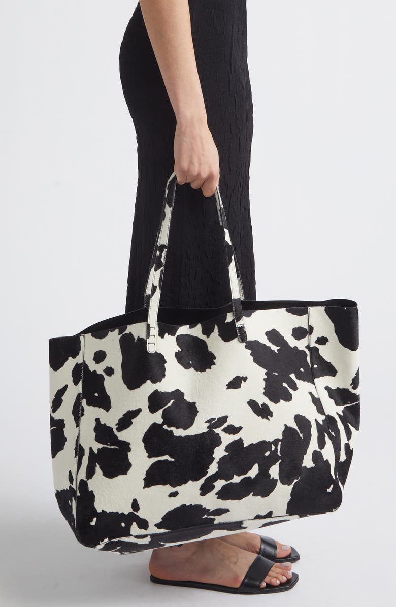 Mansur Gavriel Juno Calf Hair Tote, Alternate, color, Printed Pony Hair