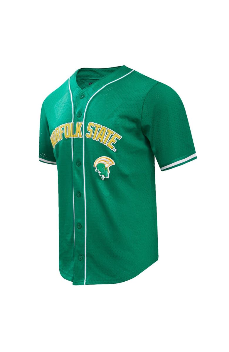 PRO STANDARD Men's Pro Standard Kelly Green Norfolk State Spartans Homecoming Mesh Button-Down Shirt, Alternate, color, 