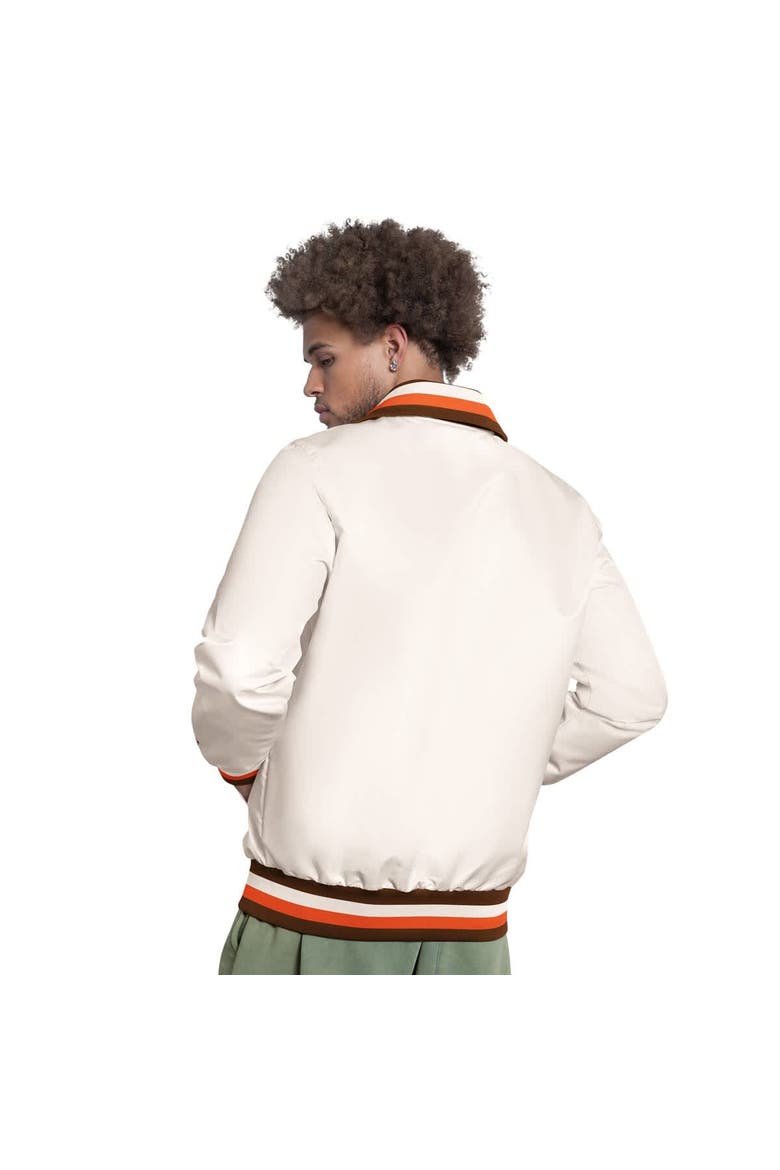 Men's Starter White San Diego Padres The Captain Cooperstown Logo Full-Zip Varsity Jacket, Alternate, color, White