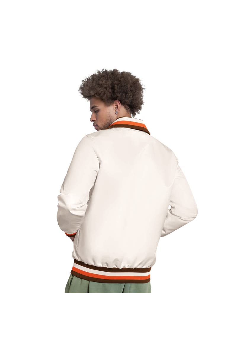 STARTER Men's Starter White San Diego Padres The Captain Cooperstown Logo Full-Zip Varsity Jacket, Alternate, color, White