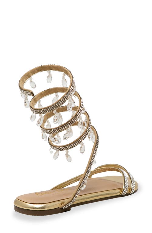 Chase & Chloe Chase And Chloe Irma Rhinestone Coil Ankle Wrap Sandal