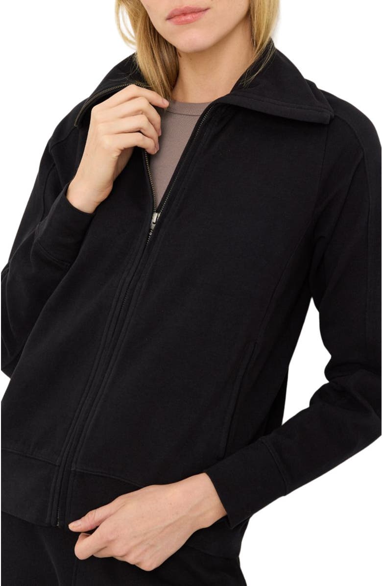 Pact Organic Cotton CloudKnit Zip Jacket, Alternate, color, Black