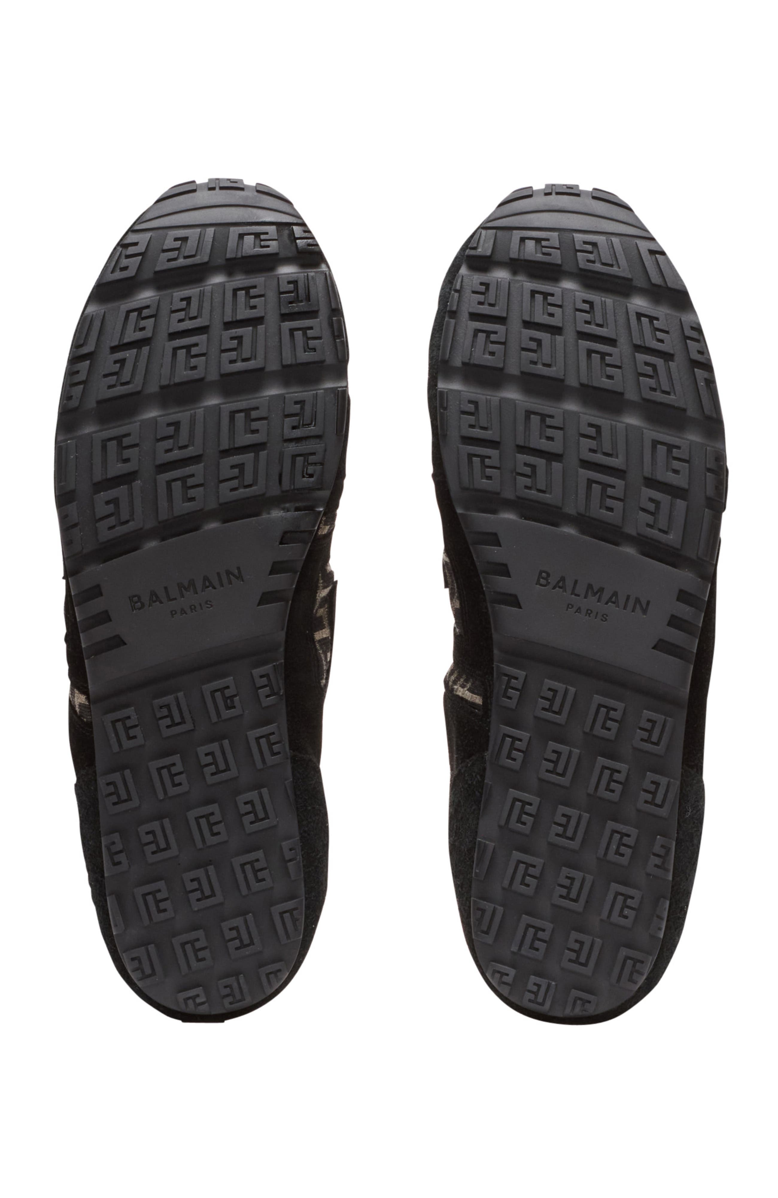 Balmain Racer 45 monogram jacquard trainers, Alternate, color, Black