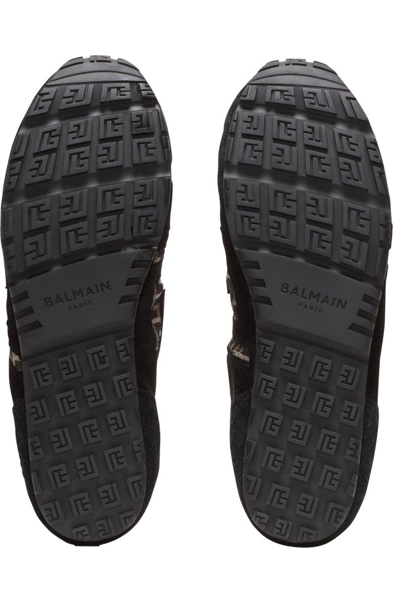 Balmain Racer 45 monogram jacquard trainers, Alternate, color, Black
