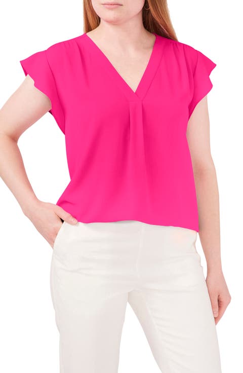 Print Flutter Sleeve Blouse