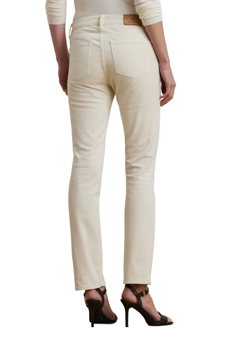 High Waist Straight Leg Ankle Jeans, Alternate, color, CREAM WASH
