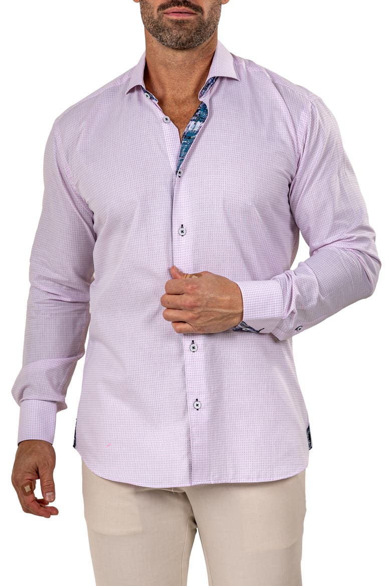 Eins Marthy Contemporary Fit Cotton Button-Up Shirt, Alternate, color, WHITE/PINK