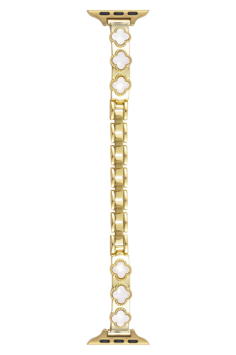 Universal Fit Clover Bangle Apple Watch® Watchband, Alternate, color, GOLD