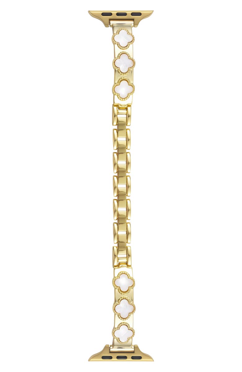 BCBG Clover Bangle Apple Watch<sup>®</sup> Watchband, Alternate, color, Gold