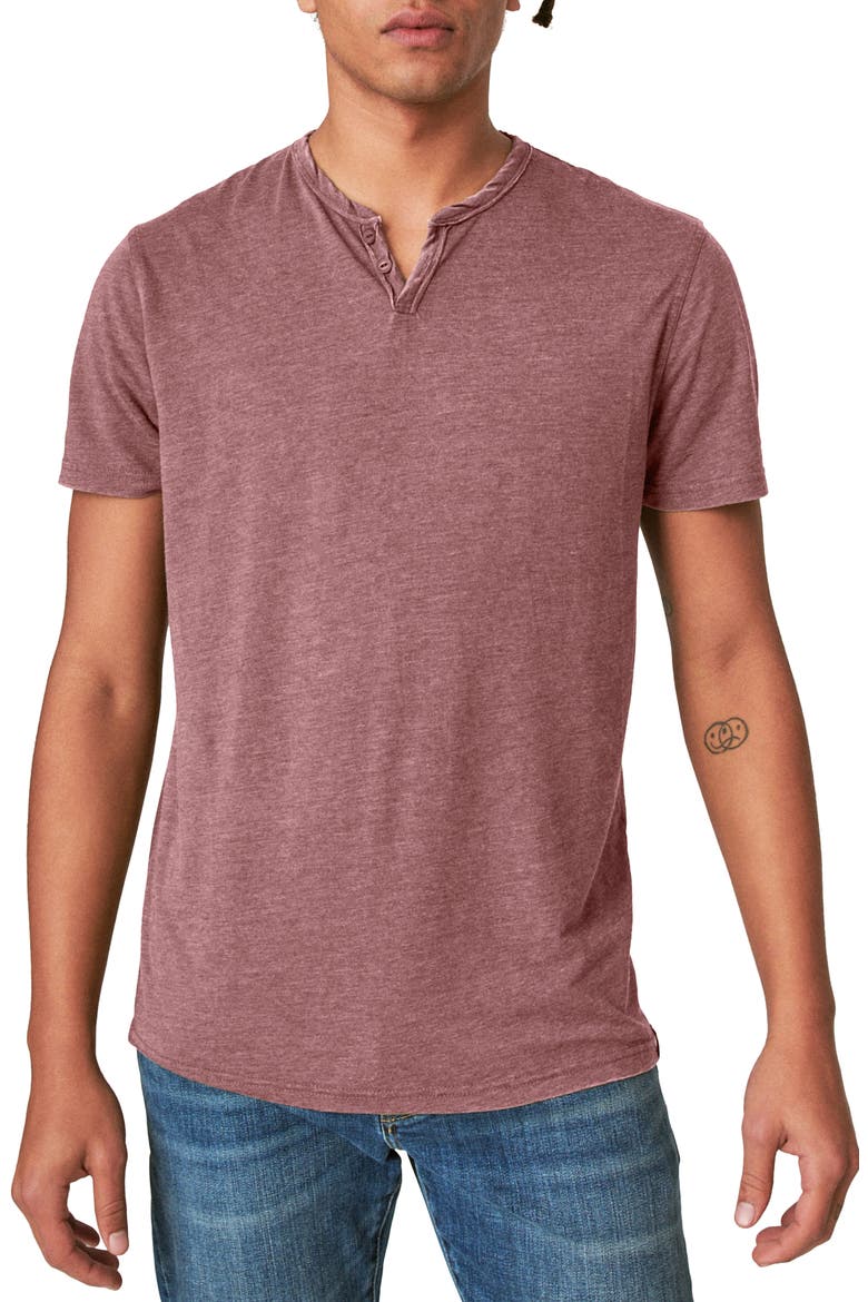 Venice Button Neck Cotton Blend T-Shirt, Main, color, PORT ROYALE
