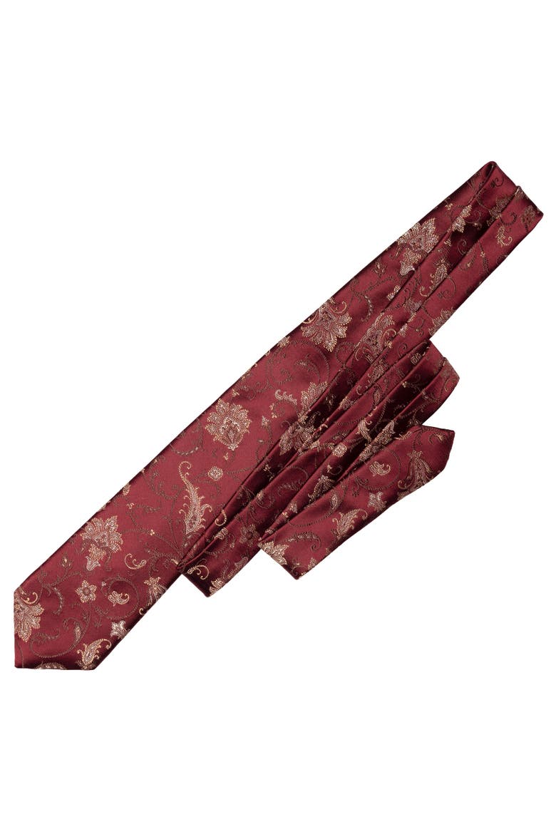 Prosecco - Silk Jacquard Tie for Men, Alternate, color, Burgundy