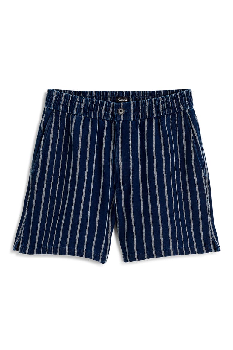 Indigo Stripe Everywear Shorts, Alternate, color, INDIGO
