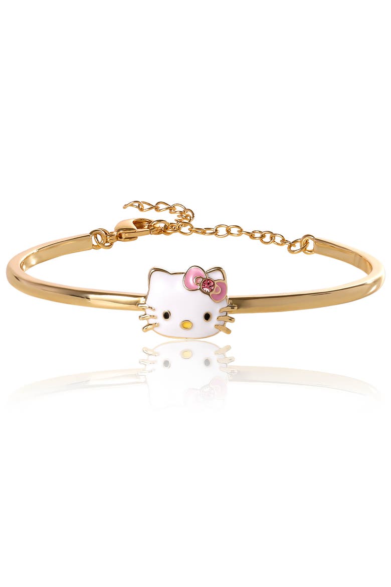 Gold-Tone Enamel Bangle Bracelet, Main, color, Gold