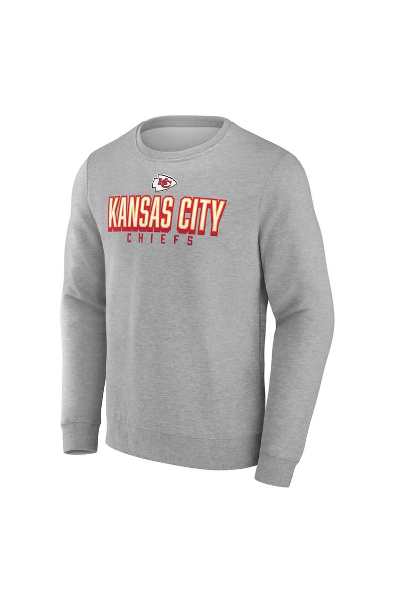 FANATICS Men's Fanatics Heather Gray Kansas City Chiefs Bold Move Pullover Sweatshirt, Alternate, color, Heather Gray