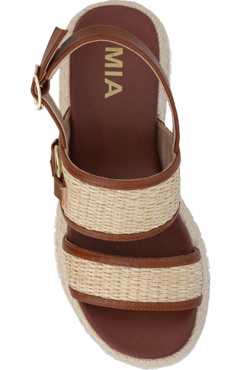 MIA Raffia Platform Slingback Sandal, Alternate, color, Natural/ Cognac
