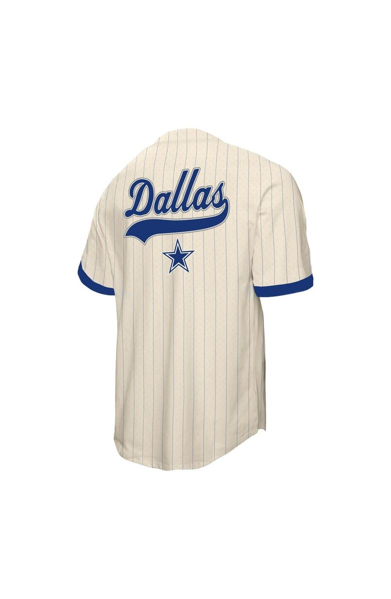 Mitchell & Ness Men's Mitchell & Ness  Cream Dallas Cowboys Vintage Logo Final Seconds Full-Button Mesh Top, Alternate, color, 