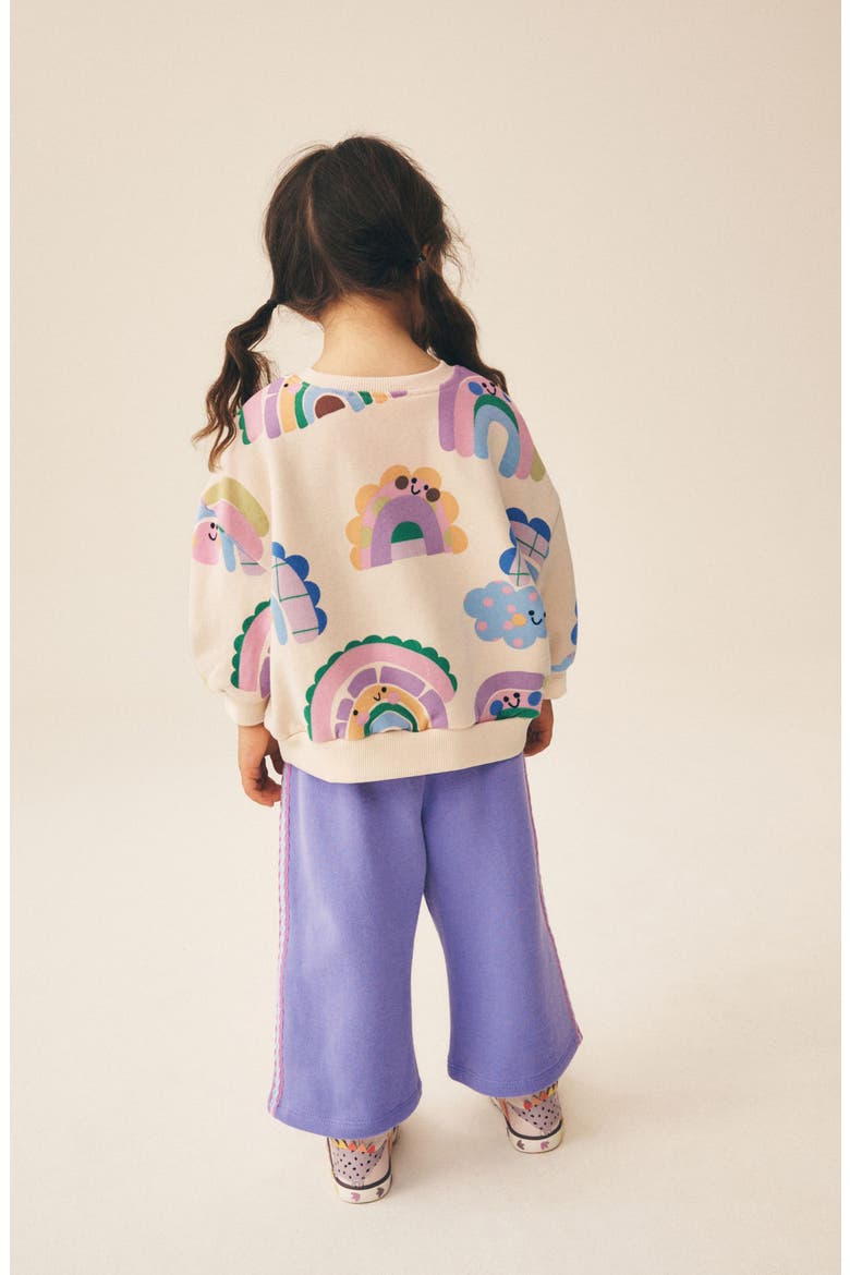 Kids' Rainbow Sweatshirt & Sweatpants Set, Alternate, color, PURPLE