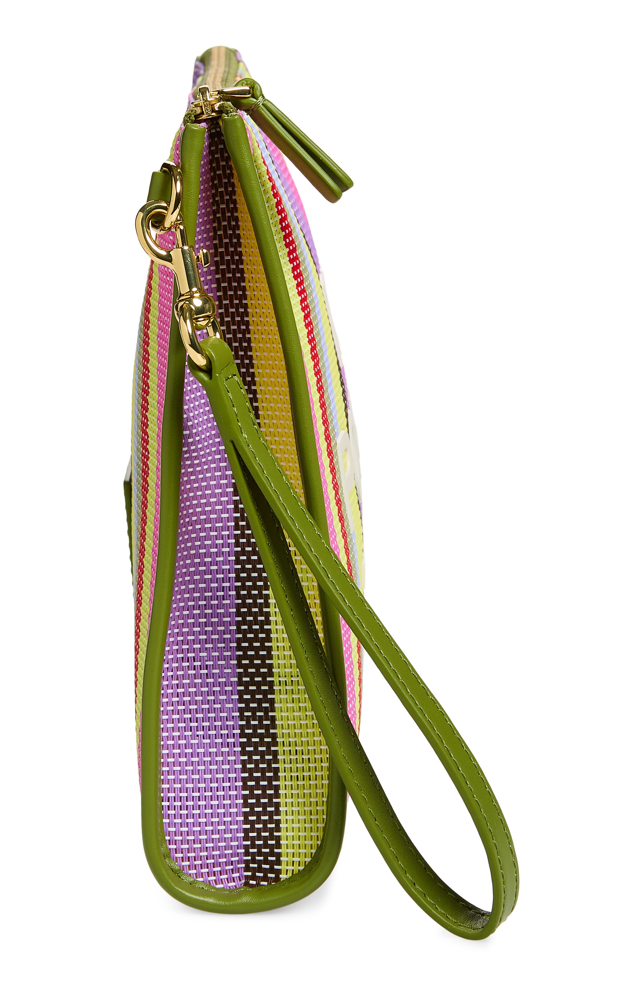 Marc Jacobs The Large Stripe Mesh Pouch, Alternate, color, Purple Multi