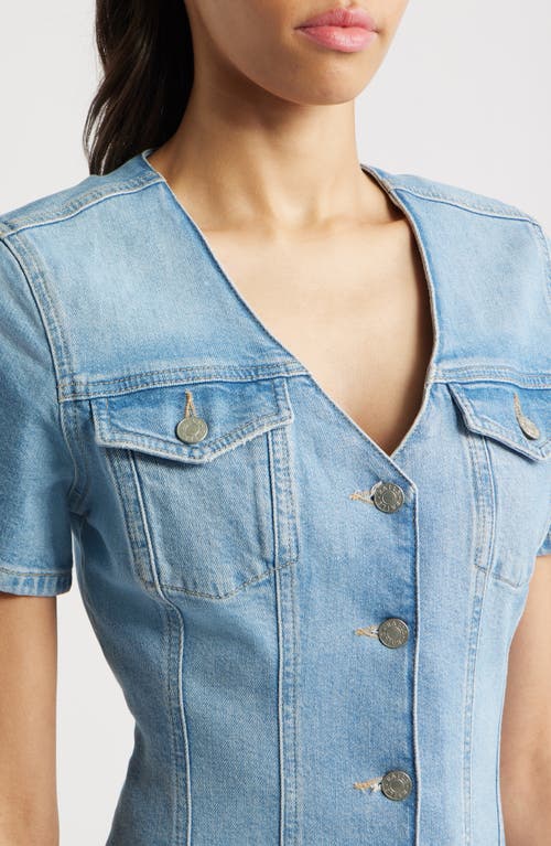 Rails Saratoga Denim Minidress In Faded Seaglass