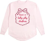 Sweet Wink Holly Jolly Christmas Sequin Bow Patch Women's Sweatshirt