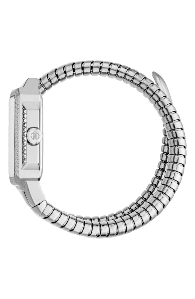 Roberto Cavalli Vera Snake Wraparound Bracelet Watch, 22mm x 32mm, Alternate, color, Silver